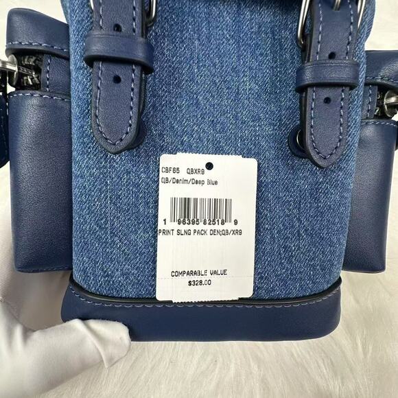Coach Men's Sprint Sling Pack Crossbody In Denim/Deep Blue CBF65 NWT - Picture 5 of 10